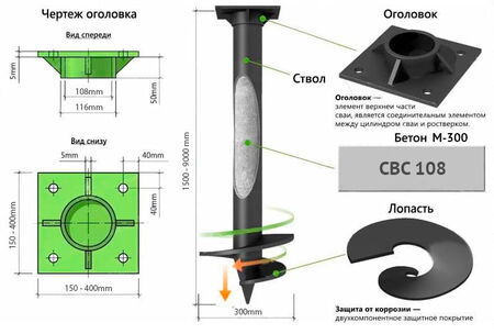 Винтовые сваи 108 мм в Туле